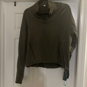Olive Green Lululemon Quarter-Zip Pullover